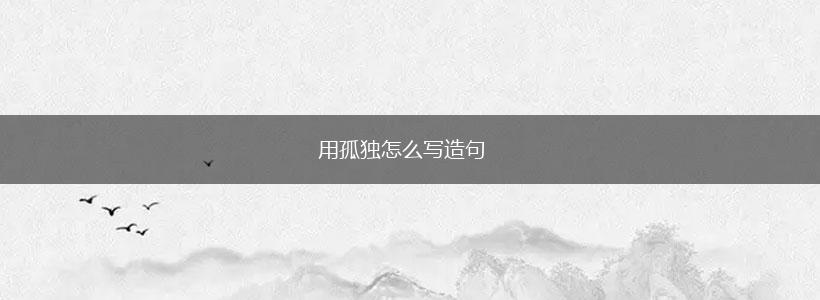 用孤独怎么写造句,第1张