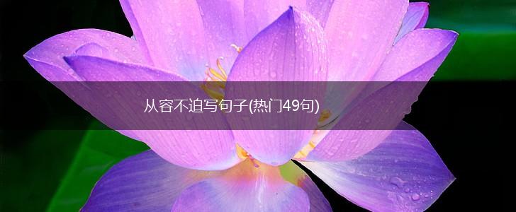 从容不迫写句子(热门49句),第1张
