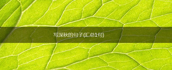 写深秋的句子(汇总1句),第1张