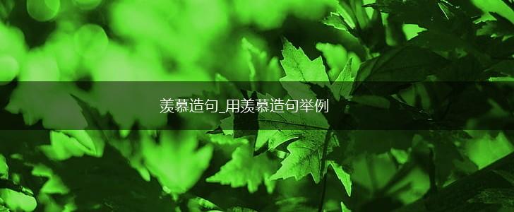 羡慕造句_用羡慕造句举例,第1张