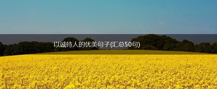 以诚待人的优美句子(汇总50句),第1张