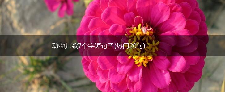 动物儿歌7个字短句子(热门20句),第1张