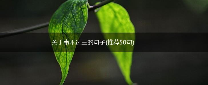 关于事不过三的句子(推荐50句),第1张