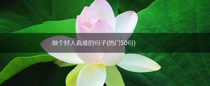 做个好人真难的句子(热门50句),第1张