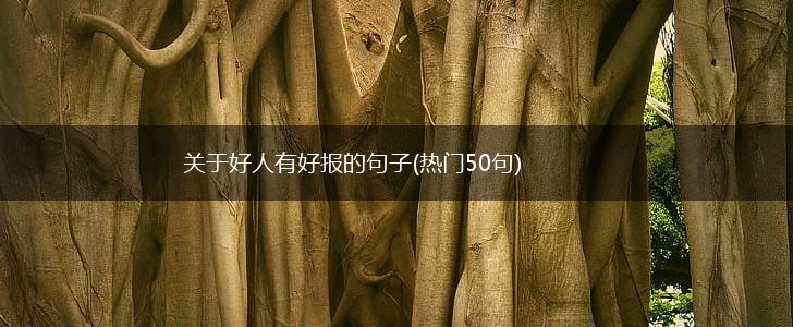 关于好人有好报的句子(热门50句),第1张