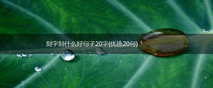 刻字刻什么好句子20字(优选20句),第1张