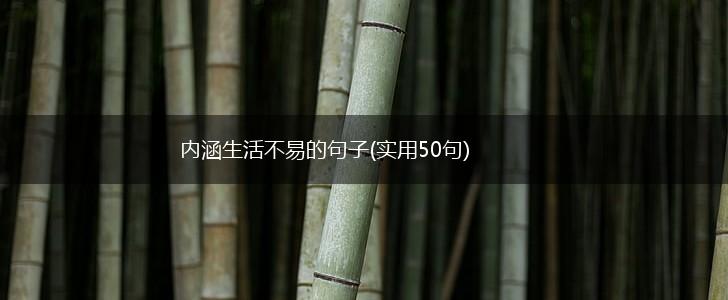 内涵生活不易的句子(实用50句),第1张