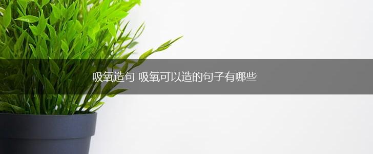 吸氧造句 吸氧可以造的句子有哪些,第1张
