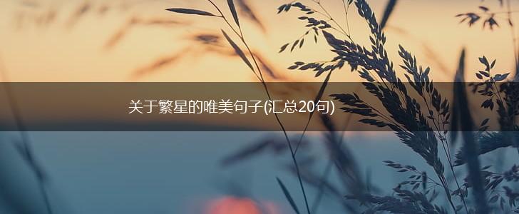 关于繁星的唯美句子(汇总20句),第1张