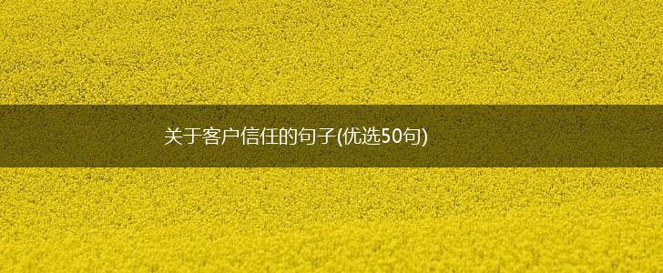 关于客户信任的句子(优选50句),第1张