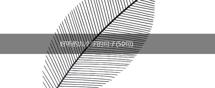 好听的九个字的句子(50句),第1张