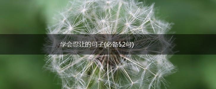 学会忍让的句子(必备52句),第1张