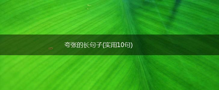 夸张的长句子(实用10句),第1张