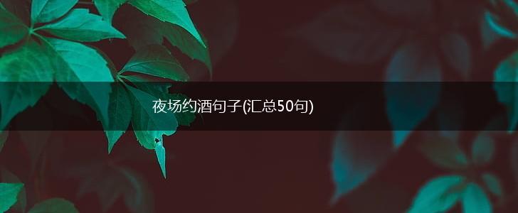 夜场约酒句子(汇总50句),第1张