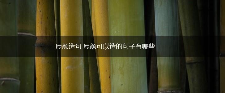 厚颜造句 厚颜可以造的句子有哪些,第1张 厚颜造句 厚颜可以造的句子有哪些,第1张
