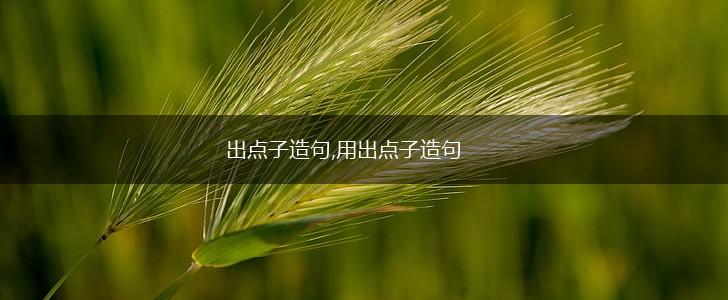 出点子造句,用出点子造句,第1张