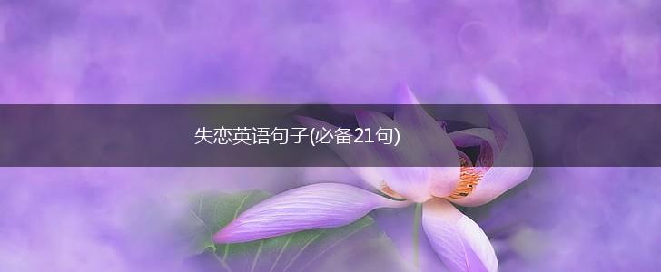 失恋英语句子(必备21句),第1张