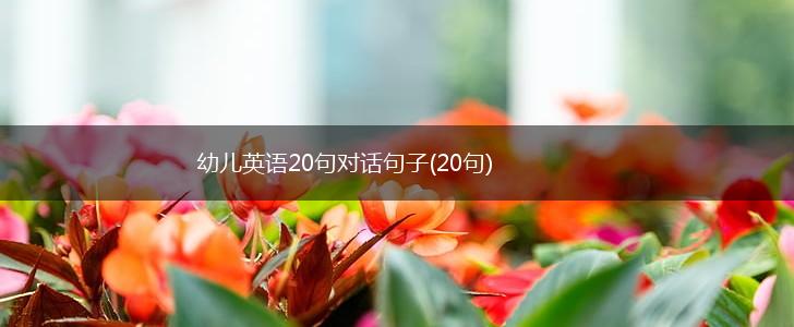 幼儿英语20句对话句子(20句),第1张