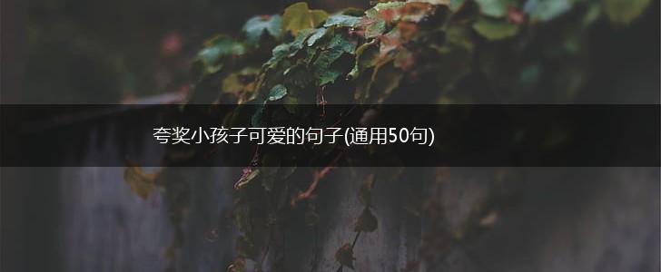 夸奖小孩子可爱的句子(通用50句),第1张