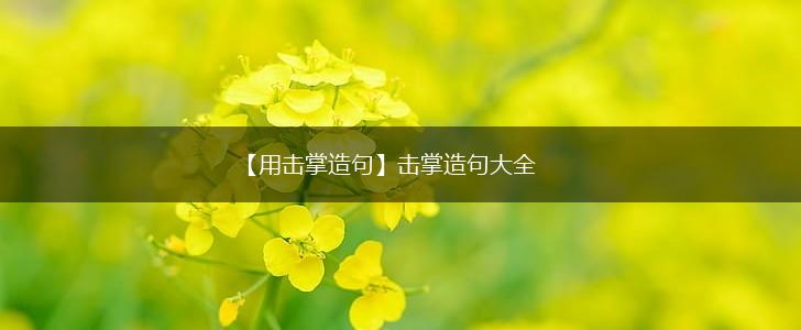 【用击掌造句】击掌造句大全,第1张 【用击掌造句】击掌造句大全,第1张