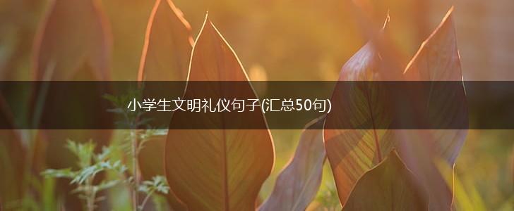 小学生文明礼仪句子(汇总50句),第1张
