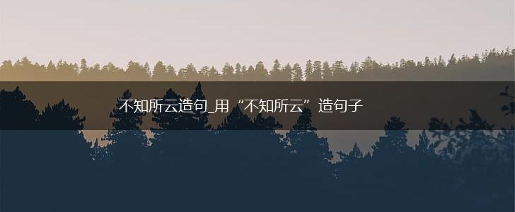 不知所云造句_用“不知所云”造句子,第1张