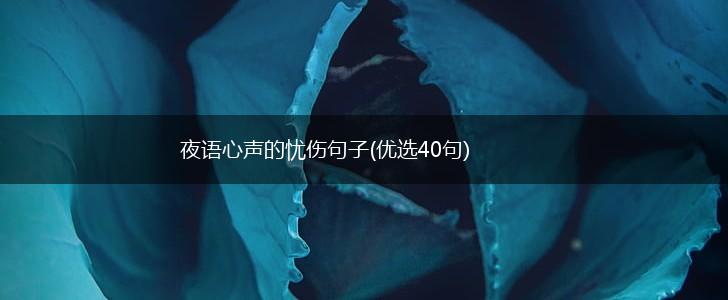 夜语心声的忧伤句子(优选40句),第1张