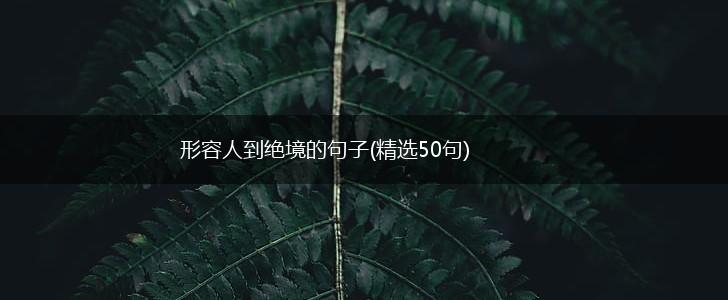 形容人到绝境的句子(精选50句),第1张
