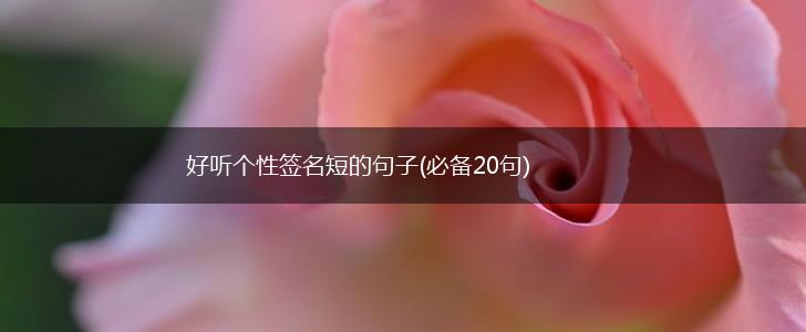 好听个性签名短的句子(必备20句),第1张