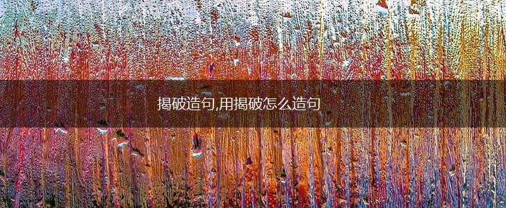揭破造句,用揭破怎么造句,第1张 揭破造句,用揭破怎么造句,第1张