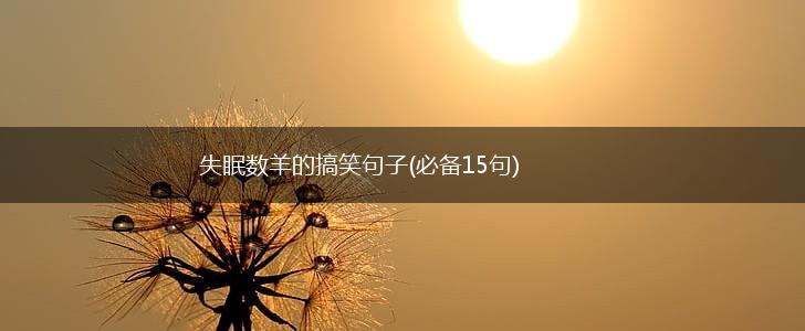 失眠数羊的搞笑句子(必备15句),第1张