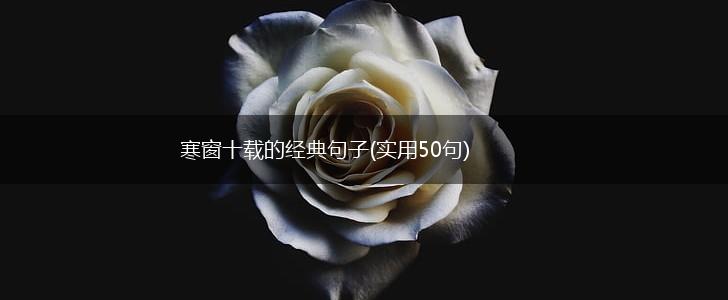 寒窗十载的经典句子(实用50句),第1张