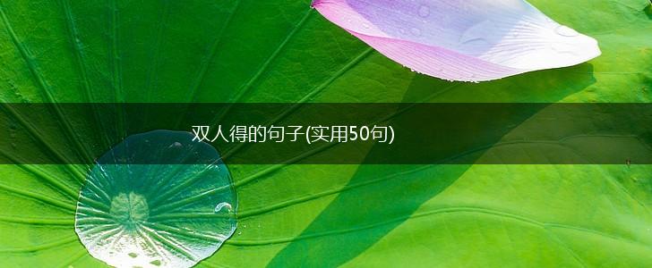 双人得的句子(实用50句),第1张