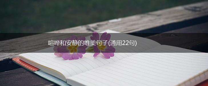 喧哗和安静的唯美句子(通用22句),第1张