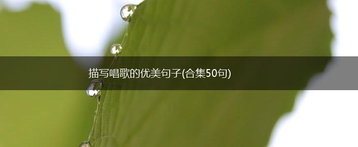 描写唱歌的优美句子(合集50句),第1张