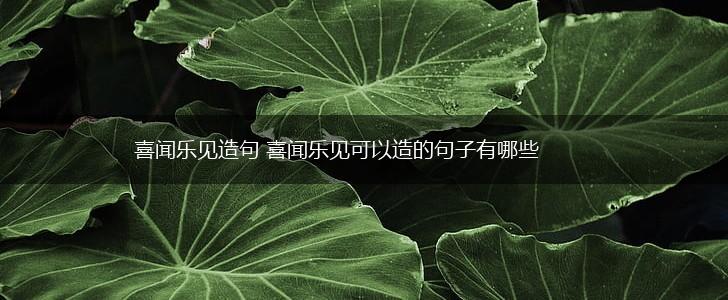 喜闻乐见造句 喜闻乐见可以造的句子有哪些,第1张 喜闻乐见造句 喜闻乐见可以造的句子有哪些,第1张