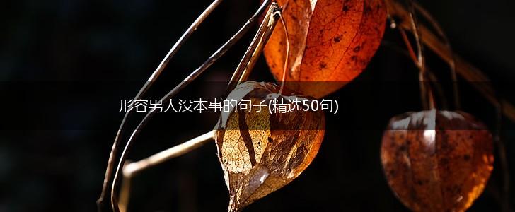 形容男人没本事的句子(精选50句),第1张