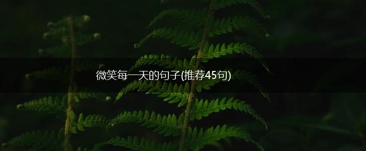 微笑每一天的句子(推荐45句),第1张