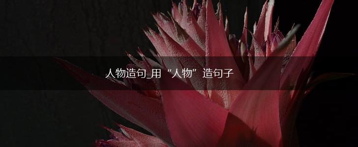 人物造句_用“人物”造句子,第1张