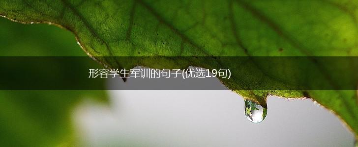 形容学生军训的句子(优选19句),第1张