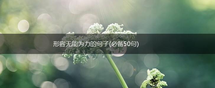 形容无能为力的句子(必备50句),第1张