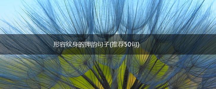 形容纹身的押韵句子(推荐50句),第1张