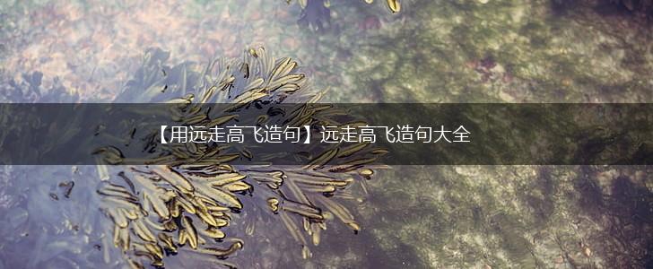 【用远走高飞造句】远走高飞造句大全,第1张 【用远走高飞造句】远走高飞造句大全,第1张