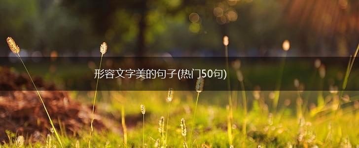 形容文字美的句子(热门50句),第1张