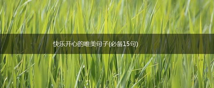 快乐开心的唯美句子(必备15句),第1张