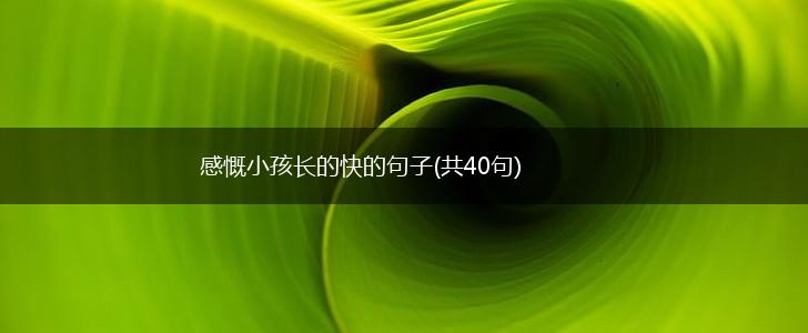 感慨小孩长的快的句子(共40句),第1张