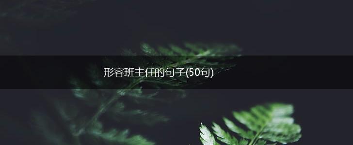 形容班主任的句子(50句),第1张
