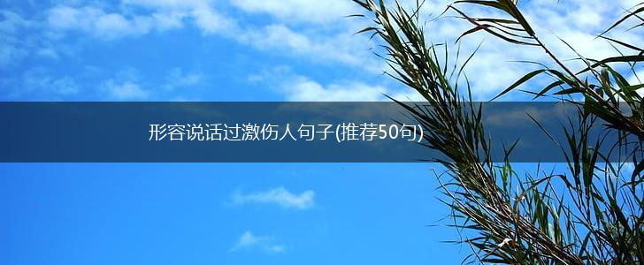 形容说话过激伤人句子(推荐50句),第1张