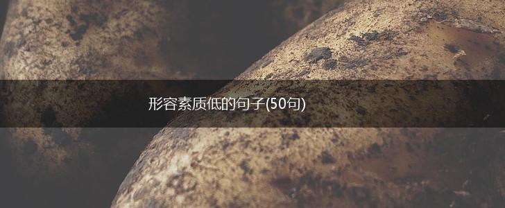 形容素质低的句子(50句),第1张
