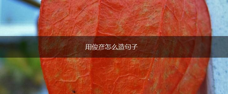用俊彦怎么造句子,第1张 用俊彦怎么造句子,第1张